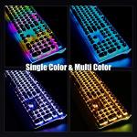 RK ROYAL KLUDGE S108 Typewriter Keyboard, Retro Mechanical Gaming Keyboard Wired 108 Keys with RGB Backlit Sidelight, Detachable Wrist Rest, Round Keycaps Blue Switches - Black