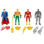 DC Comics, Justice League 4-Pack, 4-inch Action Figures | The Flash, Superman, Aquaman, Cyborg | Collectible Kids Toys for Boys and Girls Ages 3 and Up