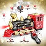 Hot Bee Train Set - Train Toys for Boys w/Smokes, Lights & Sound, Toy Train w/Steam Locomotive, Train Carriages & Tracks, Toddler Model Trains for 3 4 5 6 7 8+ Years Old Kids Birthday Gifts