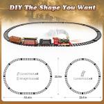 Hot Bee Train Set - Train Toys for Boys w/Smokes, Lights & Sound, Toy Train w/Steam Locomotive, Train Carriages & Tracks, Toddler Model Trains for 3 4 5 6 7 8+ Years Old Kids Birthday Gifts