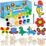 JOYIN 12 pcs Wooden Magnets, Spring Arts & Crafts for Boys and Girls, Children Painting Craft Activities Kit, Craft Toys Gifts for Birthday Easter Christmas