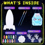 Paint Your Own Rocket Lamp Kit, DIY Rocket Night Light, Arts and Crafts Supplies Kit for Kids, Arts and Crafts Activities for Toddler Boys Girls, Creativity Paint Kit for Kids Ages 4-8,8-12