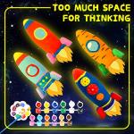 Paint Your Own Rocket Lamp Kit, DIY Rocket Night Light, Arts and Crafts Supplies Kit for Kids, Arts and Crafts Activities for Toddler Boys Girls, Creativity Paint Kit for Kids Ages 4-8,8-12