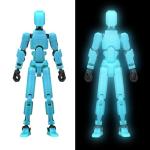 MerryXD Titan 13 Action Figure,Assembly Completed Dummy 13 Action Figure Lucky 13 Action Figure T13 Action Figure 3D Printed Multi-Jointed Movable, Nova 13 Action Figure Toy Grow in The Dark Blue