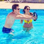 Jasonwell Pool Beach Water Football - Waterproof Football Strong Grip Fun Water Toys Games for Swimming Pool Beach Lake Park Backyard Outdoor Play for Kids Children Teens Adults Family 11.4In