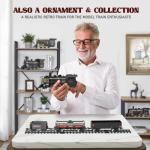 Hot Bee Train Set for Boys, Train with Alloy Steam Locomotive, Metal Electric Trains w/Cargo Cars & Tracks, Model Train Toys w/Smoke,Sounds & Lights, Christmas Toys for 3 4 5 6 7+ Years Old