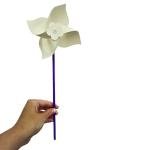 4E's Novelty DIY Pinwheels Craft for Kids (24 Pack) Color Your Own White Pinwheels, Bulk Summer Craft Kit for Boys & Girls, Arts and Craft Party Activity, Patriotic 4th of July Crafts