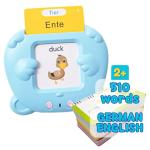 ZEENKIND German & English Talking Flash Cards with 510 Sight Words for Toddlers 2 3 4 5 6 Years Old, Learn German for Kids, Audible Pocket Speech Early Learning Bilingual Flashcard Toys, 255 Cards