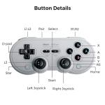 8Bitdo SN30 Pro Wireless Bluetooth Controller with Hall Effect Joystick Update, Compatible with Switch, PC, macOS, Android, Steam Deck & Raspberry Pi (Gray Edition)