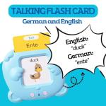 ZEENKIND German & English Talking Flash Cards with 510 Sight Words for Toddlers 2 3 4 5 6 Years Old, Learn German for Kids, Audible Pocket Speech Early Learning Bilingual Flashcard Toys, 255 Cards