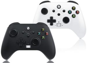 Gamrombo 2 Pack Wireless for Xbox Controller Series X|S, Xbox One & Windows 10/11, PC Steam Games, Built-in Audio Jack & Volume Button/Turbo/Macro/Dual Vibration, with 2.4GHz Adapter Black+White