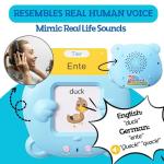 ZEENKIND German & English Talking Flash Cards with 510 Sight Words for Toddlers 2 3 4 5 6 Years Old, Learn German for Kids, Audible Pocket Speech Early Learning Bilingual Flashcard Toys, 255 Cards