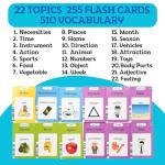 ZEENKIND German & English Talking Flash Cards with 510 Sight Words for Toddlers 2 3 4 5 6 Years Old, Learn German for Kids, Audible Pocket Speech Early Learning Bilingual Flashcard Toys, 255 Cards