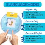 ZEENKIND German & English Talking Flash Cards with 510 Sight Words for Toddlers 2 3 4 5 6 Years Old, Learn German for Kids, Audible Pocket Speech Early Learning Bilingual Flashcard Toys, 255 Cards