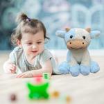 BSVOME 9 inches Cow Stuffed Animal Soft Plush Cute Cow Doll for Boys Girls (Blue Cow)