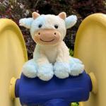 BSVOME 9 inches Cow Stuffed Animal Soft Plush Cute Cow Doll for Boys Girls (Blue Cow)