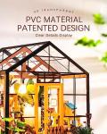 Rolife DIY Miniature Dollhouse Kit,Green House with Furniture and LED,Wooden Dollhouse Kit,Best Birthday and Valentine's Day Gift for Women and Girls
