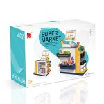 Cash Register Playset for Kids - 48PCS Pretend Play Money, Calculator, Scanner, Credit Card and Play Food for Boys and Girls Ages 3+ (668-125)