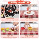 maysida Kids Toys Kitchen Playset, Kids BBQ Grill Playset with Smoke, Sound & Light, Toy Grill for Kids, Pretend Play Food Hamburger, Interactive Toys Barbecue Cooking Game for Toddlers Boys Girls 3-5