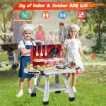 maysida Kids Toys Kitchen Playset, Kids BBQ Grill Playset with Smoke, Sound & Light, Toy Grill for Kids, Pretend Play Food Hamburger, Interactive Toys Barbecue Cooking Game for Toddlers Boys Girls 3-5