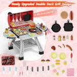 maysida Kids Toys Kitchen Playset, Kids BBQ Grill Playset with Smoke, Sound & Light, Toy Grill for Kids, Pretend Play Food Hamburger, Interactive Toys Barbecue Cooking Game for Toddlers Boys Girls 3-5