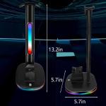 PS4 Controller Charger with RGB Headphone Stand, JDGPOKOO PS4 Controller Charger Dock Station with 2 USB Charging Ports, Headset Stand for Playstation 4 Charging Station, Black