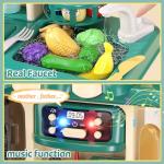 AIQI 47PCS Kids Kitchen Playset with Sound & Light, Cooking Stove with Steam, Play Sink and Toy Kitchen Accessories - Pretend Kitchen Play Food Toys for Boys and Girls, Toddler Kitchen Set (Green)