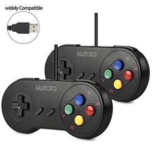 2 Pack Classic SNES USB Controller for PC Gamings, Retro SNES Wired USB Joypad Game Controller for Windows PC Mac Raspberry Pi