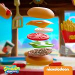 Spongebob Kids Kitchen Playset - Interactive Play Food with 2 Krabby Patty Burgers, Seafoam Shake, Kelp Fries, Spongebob Toys Kitchen Set for Kids Ages 3-5