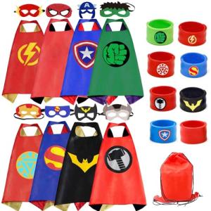 RioRand Kids Superhero Capes Set Toys for Boys Girls Party Supplies Christmas Halloween Gifts 8-PACK