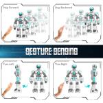 STEMTRON Robot Toys for Kids, Programmable Remote Control Robot with Gesture Sensing, Voice Control & LED Face, 15 3/4"