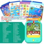 Kids Learning Tablet Educational Learning Pad for Toddlers 2-5 to Learn Alphabets, Numbers, Foods, Time, Music, Vehicles,Jurassic Park, Tablet Toy for Toddlers Ages 2 3 4 5 6 Years Old