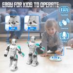 STEMTRON Robot Toys for Kids, Programmable Remote Control Robot with Gesture Sensing, Voice Control & LED Face, 15 3/4"