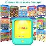 Kids Learning Tablet Educational Learning Pad for Toddlers 2-5 to Learn Alphabets, Numbers, Foods, Time, Music, Vehicles,Jurassic Park, Tablet Toy for Toddlers Ages 2 3 4 5 6 Years Old