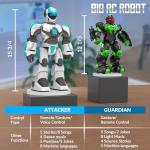 STEMTRON Robot Toys for Kids, Programmable Remote Control Robot with Gesture Sensing, Voice Control & LED Face, 15 3/4"