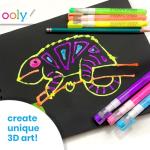 Ooly Magic Puffy Pens, 6 Neon Color Pens with 3D Ink, Create 3D Art by Adding Heat