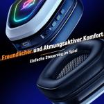 Ozeino 2.4GHz Wireless Gaming Headset for PC, PS5, PS4 - Lossless Audio USB & Type-C Gaming Headphones with Flip Microphone, 30-Hr Battery Gamer Headset for Switch, Laptop, Mobile, Mac