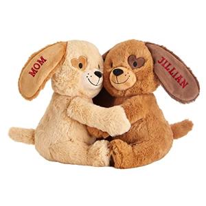 Let's Make Memories Personalized Hugging Plush Puppies - Dog Stuffed Animal - Puppy Love - for Couples - for Him - for Her