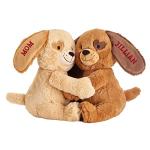 Let's Make Memories Personalized Hugging Plush Puppies - Dog Stuffed Animal - Puppy Love - for Couples - for Him - for Her