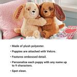 Let's Make Memories Personalized Hugging Plush Puppies - Dog Stuffed Animal - Puppy Love - for Couples - for Him - for Her