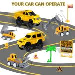 Kids Construction Toys 253 PCS Race Tracks Toy for 3 4 5 6 7 8 Year Old Boys Girls, 5 PCS Truck Car and Flexible Track Play Set Create A Engineering Road Games Toddler Best Gift