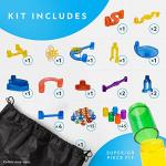 NATIONAL GEOGRAPHIC Glowing Marble Run – Construction Set with 15 Glow in the Dark Glass Marbles & Storage Bag, STEM Gifts for Boys and Girls, Building Project Toy (Amazon Exclusive)