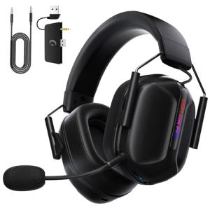 RYR Wireless Gaming Headset for Xbox Series X|S, Xbox One, PC, PS5, Mac, Nintendo Switch, Bluetooth 5.2, Surround Sound, 60H Battery, Gaming Headphones with Detachable Noise Canceling Microphone