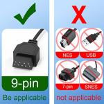 JoFong Retro Classic Controller, Suitable for AV 620, HD 621 HD 821 Classic Game Consoles Plug-and-Play Wired Video Gamepad-9 Pin Plug 2 Packs