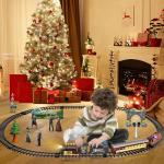 UNIH Train Set,Electric Train Toys with Smoke,Lights & Sounds,Toy Train with Steam Locomotive Engine,Luminous Passenger Car & Tracks,Christmas Train Toys for Boys Kids 3 4 5 6 7 8+ Year Old Gifts