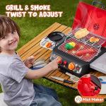 Extra Large 2-Layer BBQ Grill Playset with Pretend Smoke, Light, Sound & Color-Changing Food, Kitchen Toy Set,Pretend BBQ Grill Toy Set for Kids (25X13X12 Inch)