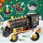 UNIH Train Set,Electric Train Toys with Smoke,Lights & Sounds,Toy Train with Steam Locomotive Engine,Luminous Passenger Car & Tracks,Christmas Train Toys for Boys Kids 3 4 5 6 7 8+ Year Old Gifts