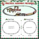 UNIH Train Set,Electric Train Toys with Smoke,Lights & Sounds,Toy Train with Steam Locomotive Engine,Luminous Passenger Car & Tracks,Christmas Train Toys for Boys Kids 3 4 5 6 7 8+ Year Old Gifts