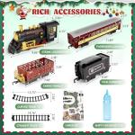 UNIH Train Set,Electric Train Toys with Smoke,Lights & Sounds,Toy Train with Steam Locomotive Engine,Luminous Passenger Car & Tracks,Christmas Train Toys for Boys Kids 3 4 5 6 7 8+ Year Old Gifts