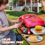 Extra Large 2-Layer BBQ Grill Playset with Pretend Smoke, Light, Sound & Color-Changing Food, Kitchen Toy Set,Pretend BBQ Grill Toy Set for Kids (25X13X12 Inch)